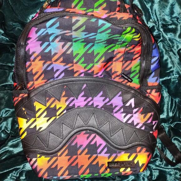 SPRAYGROUND - Limited Edition Rainbow Houndstooth Backpack - Picture 1 of 4